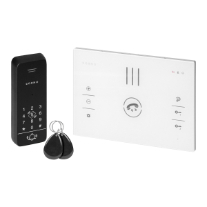 SANDI, single family audio doorphone set, handset free, 2-wire, codelock, RFID, white